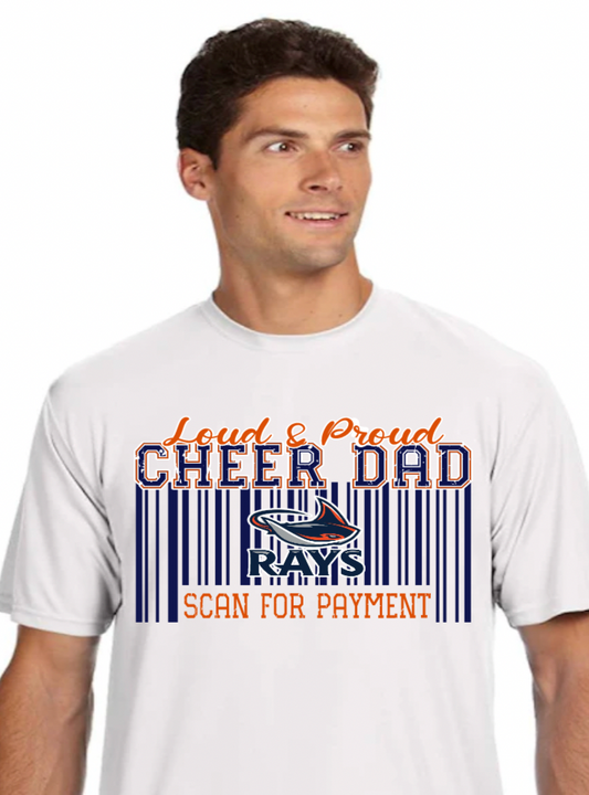 Mater Bay - Cheer Dad Barcode - Performance Adult T-Shirt