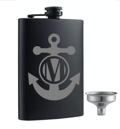 Personalized 8oz Matte Black Flask