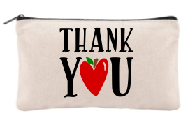 Personalized Teacher Canvas Cosmetic Bag