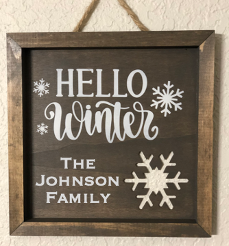 Personalized Christmas 'Hello Winter' Frame