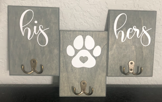 His, Hers & Paw Leash Holder