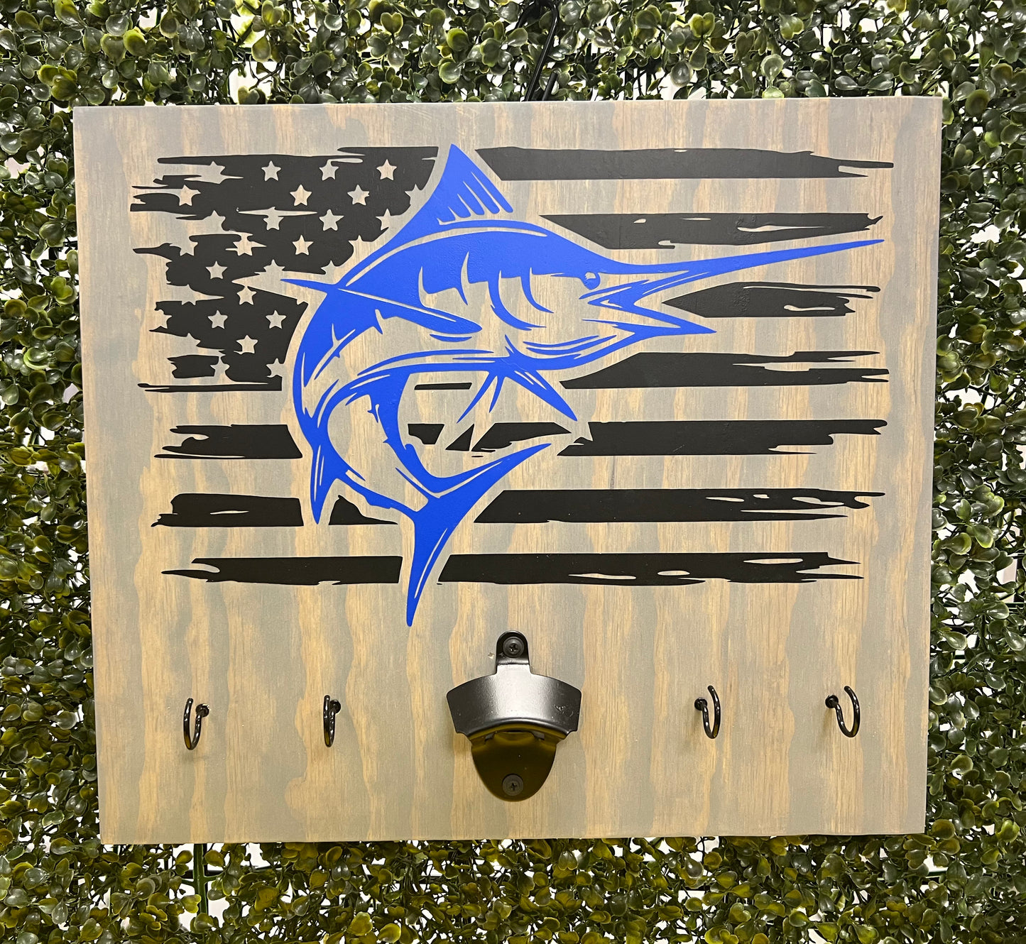 American Flag w/Marlin BBQ Board