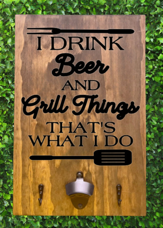 I Drink Beer & Grill Things BBQ Board