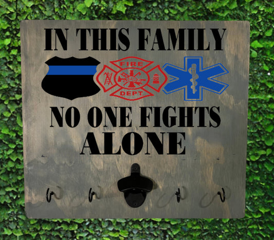In This Family No One Fights Alone BBQ Board