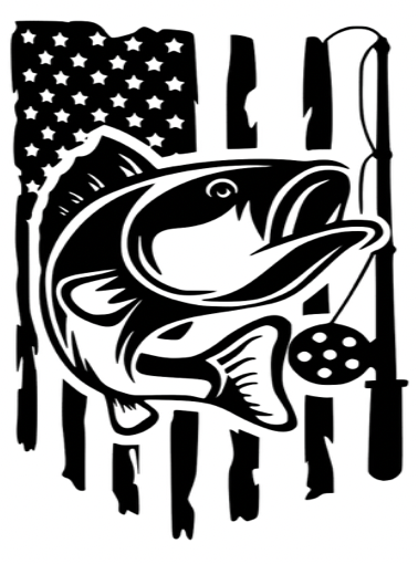 American Flag w/Fish BBQ Board