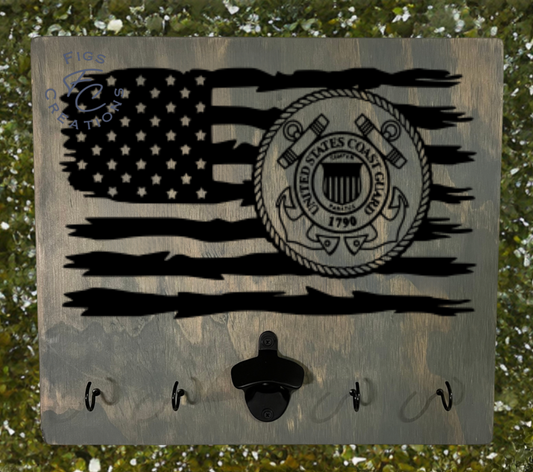 American Flag/Coast Guard Seal BBQ Board