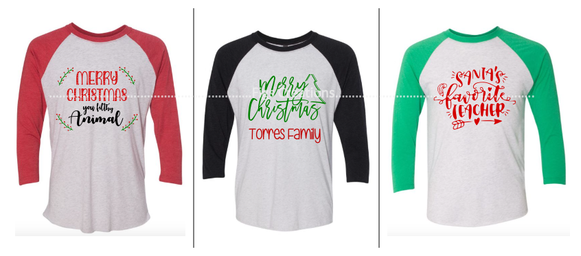 Personalized Adult Three-Quarter Sleeve Raglan T-Shirt