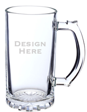 Etched Beer Mug, Pilsner Glass & Pint Glass