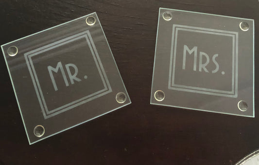 Etched Glass Coaster Set