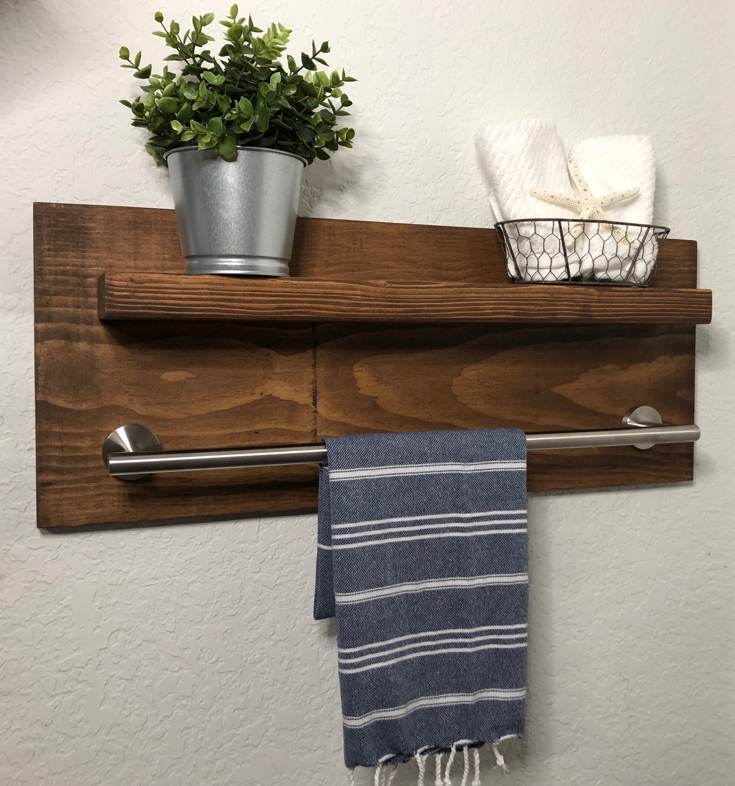 Bathroom Shelf w/ Towel Bar