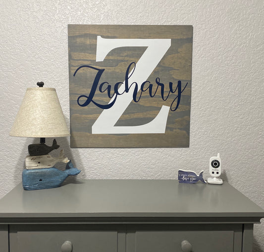 Personalized Name & Initial Wood Sign
