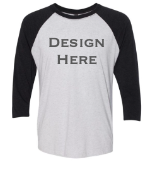 Personalized Adult Three-Quarter Sleeve Raglan T-Shirt