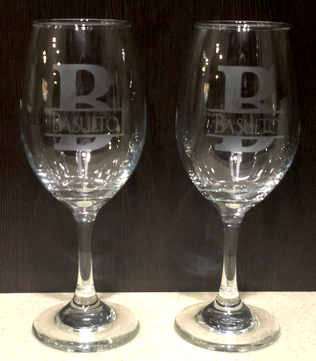 Etched Stem Wine Glass