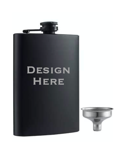 Personalized 8oz Matte Black Flask