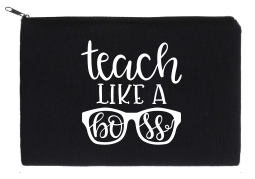 Personalized Teacher Canvas Cosmetic Bag