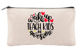 Personalized Teacher Canvas Cosmetic Bag