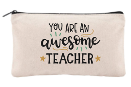 Personalized Teacher Canvas Cosmetic Bag