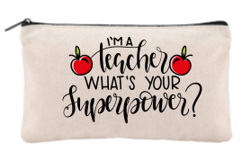 Personalized Teacher Canvas Cosmetic Bag