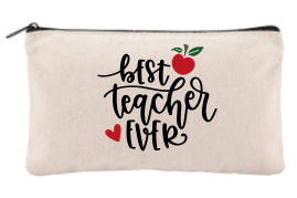 Personalized Teacher Canvas Cosmetic Bag