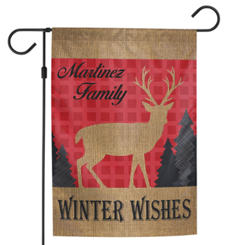 Winter Deer Garden Flag