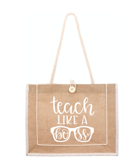 Personalized Teacher Canvas Handbag