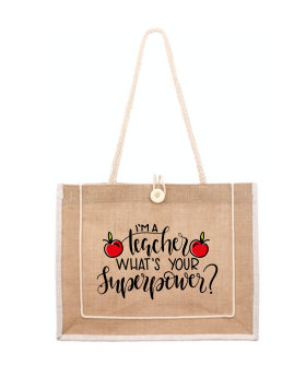 Personalized Teacher Canvas Handbag