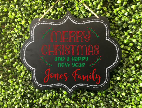 Personalized Christmas Chalkboard Frame