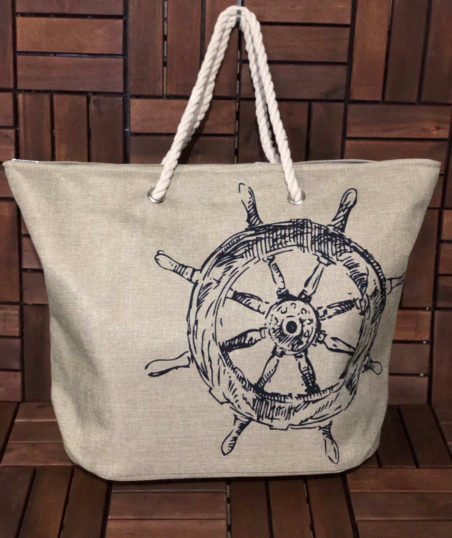 Ship Wheel Beach Bag/Tote