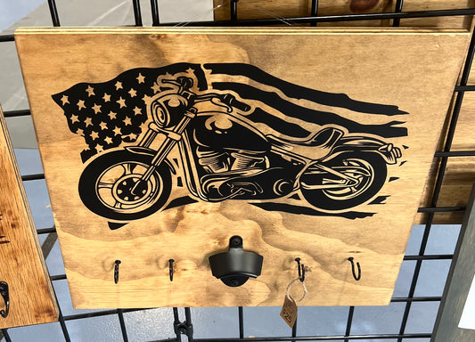 Motorcycle & American Flag BBQ Board
