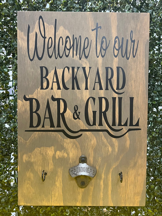 Welcome to our Backyard Bar & Grill BBQ Board